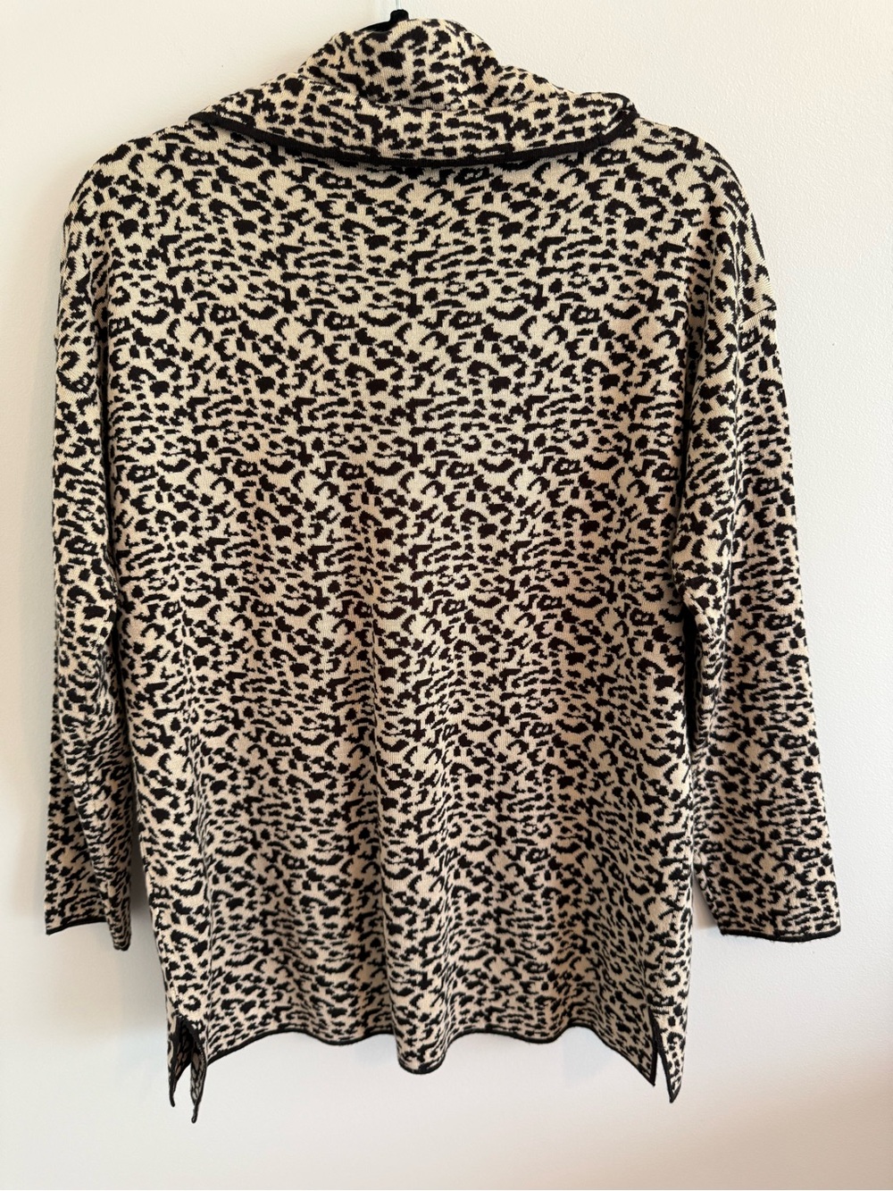 Calvin Klein Leopard Print Cowl Neck Sweater - Taupe & Black - Picture 4 of 9